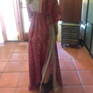 BooHoo Perrie Kimono Paisley Printed Maxi Dress